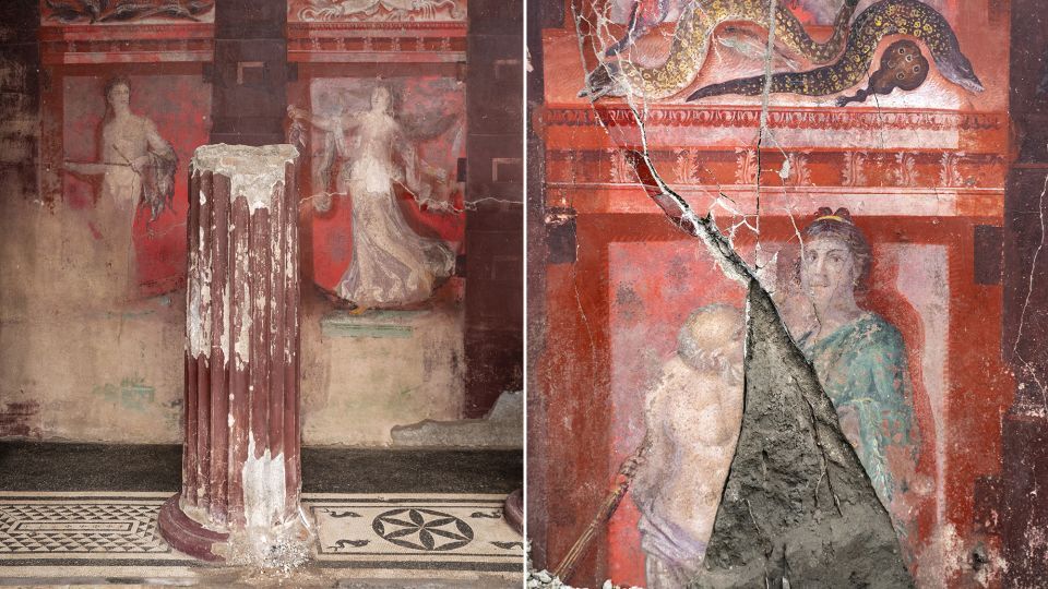 ポンペイで新たな壁画発見、奔放な「酒の神」の儀式描く